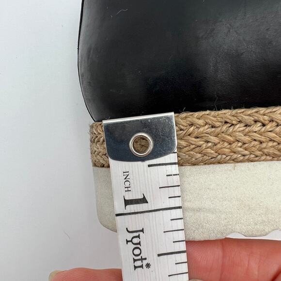 Minelli Lace Up Espidrille Sneaker Oxford EU 39 US 8.5 Black Leather Derby Shoes - Picture 7 of 8